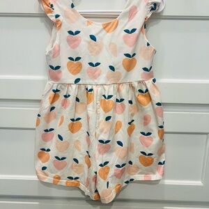 Peach Print Sleeveless Romper